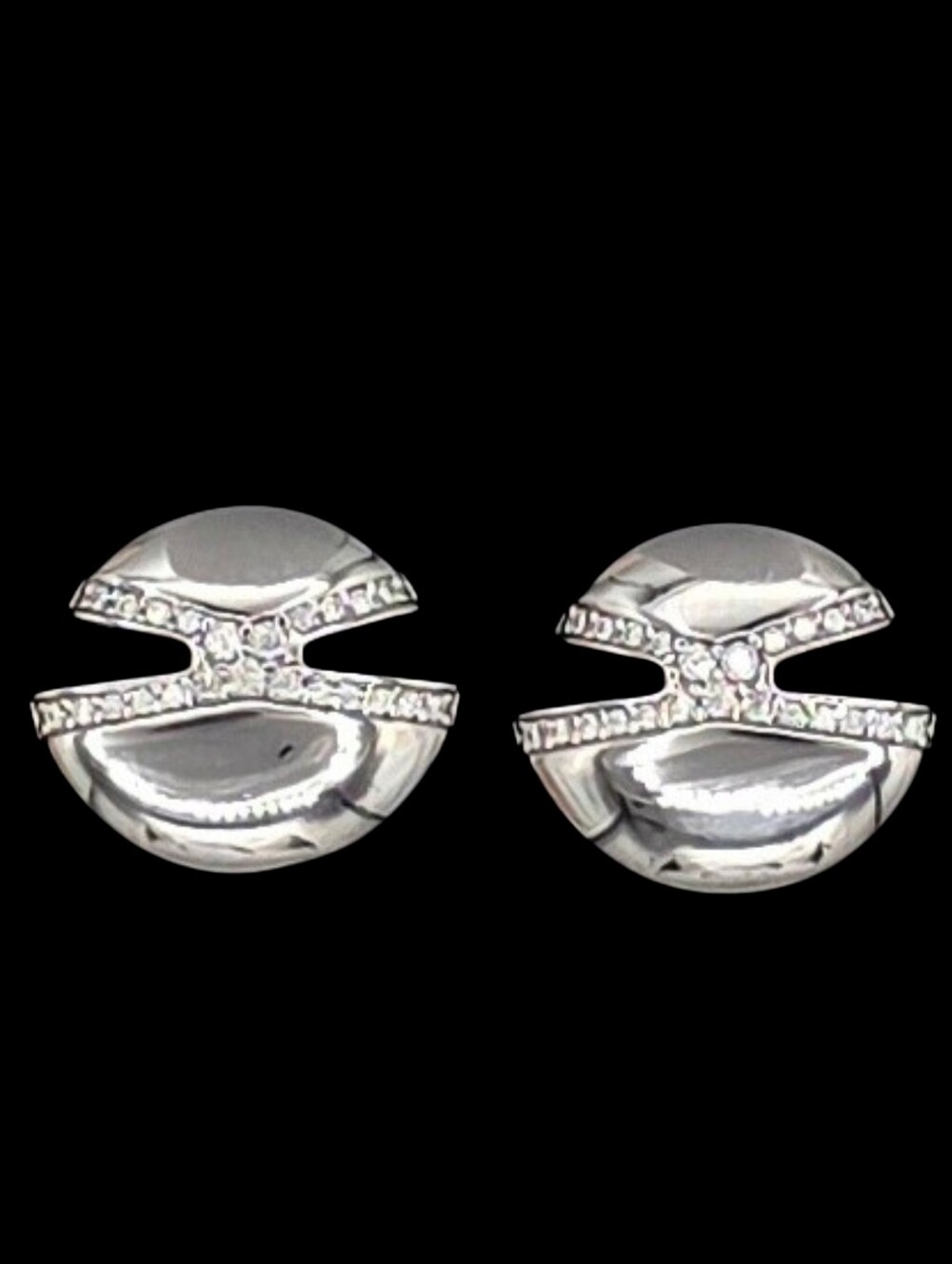 0.57 CTW Moissanite Solid 925 Sterling Silver Cutout Stud Earrings